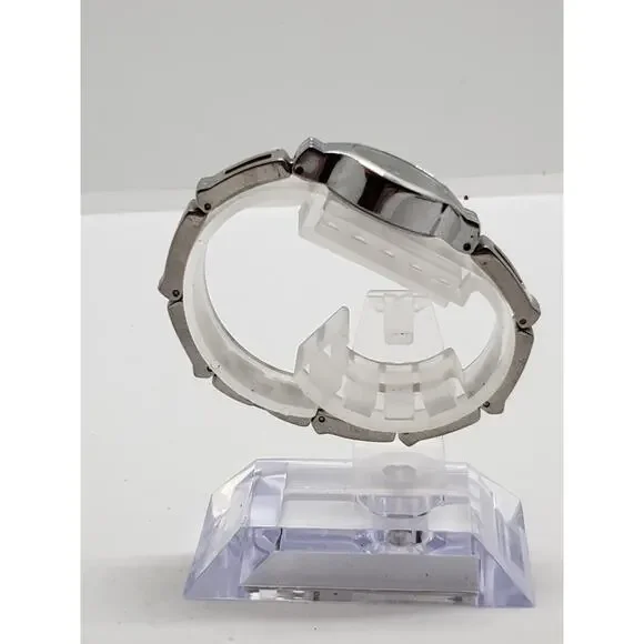 Women's Timex watch Iridescent blue face. Silver bracelet band